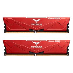 Team T-Force Vulcan 32GB Kit (2 x 16GB), DDR5, 5600MHz (PC5-44800), CL38, ECC, AMD EXPO & Intel XMP 3.0, PMIC, DIMM Memory, Red Team T-Force Vulcan 32GB Kit (2 x 16GB), DDR5, 5600MHz (PC5-44800), CL38, ECC, AMD EXPO & Intel XMP 3.0, PMIC, DIMM Memory, Red